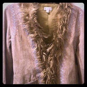 🌟Faux Fur Tribal print Trench🌟